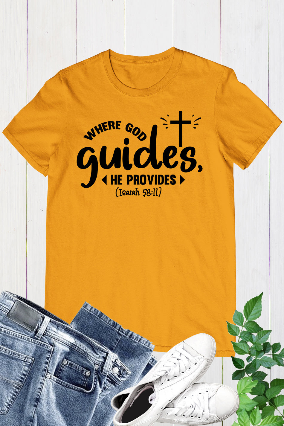 Where God Guides He Provides Christian T Shirt