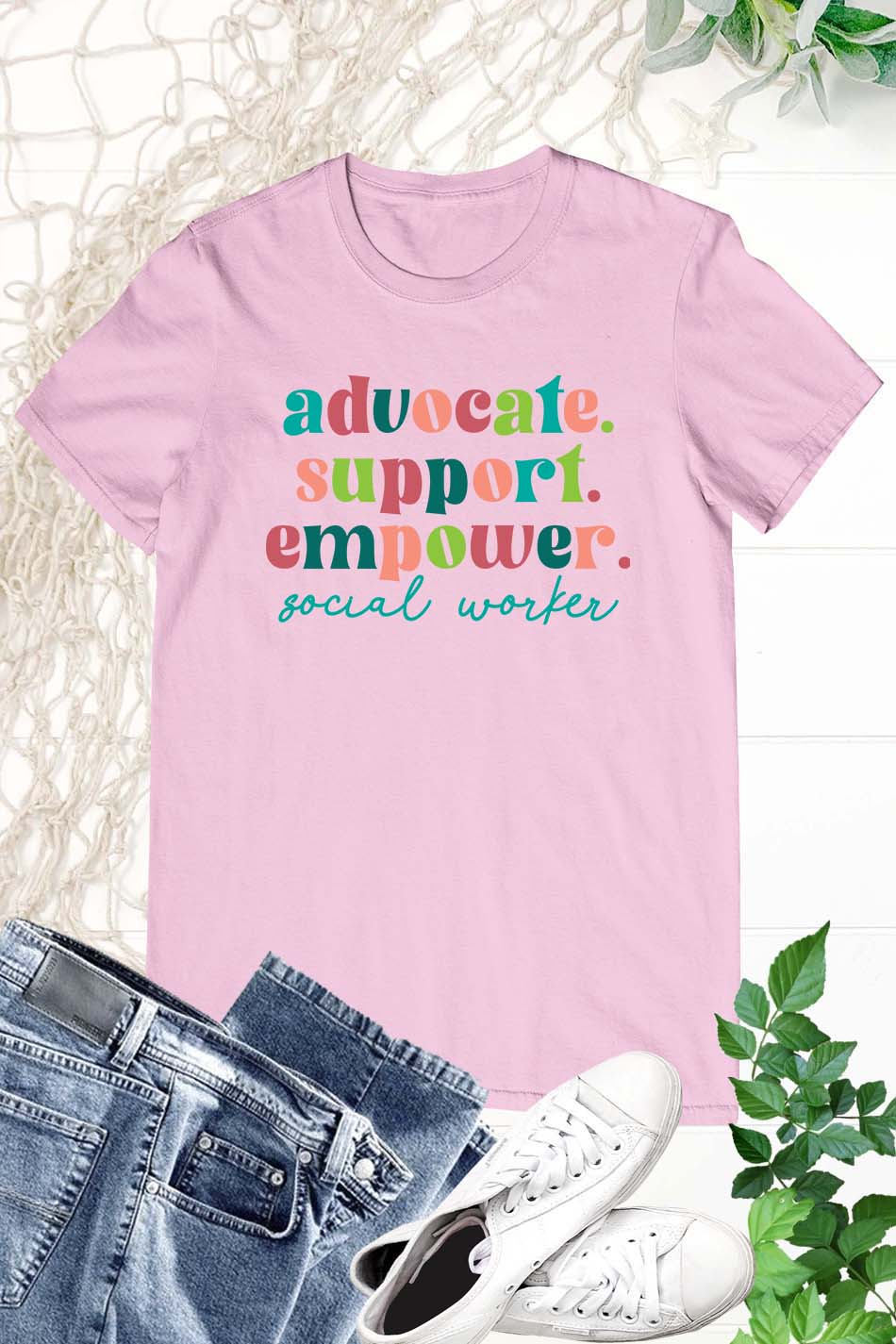 Advocate Support Empower Social Worker Shirts