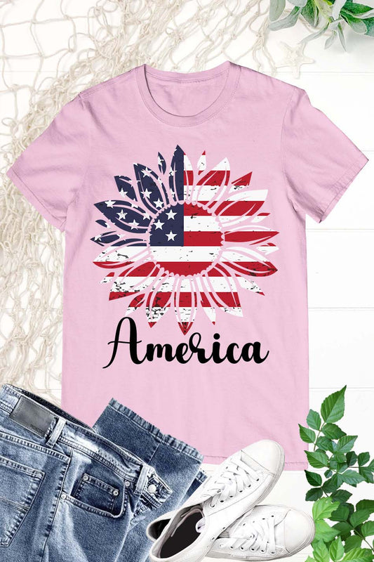 America Sunflower Patriotic Shirt