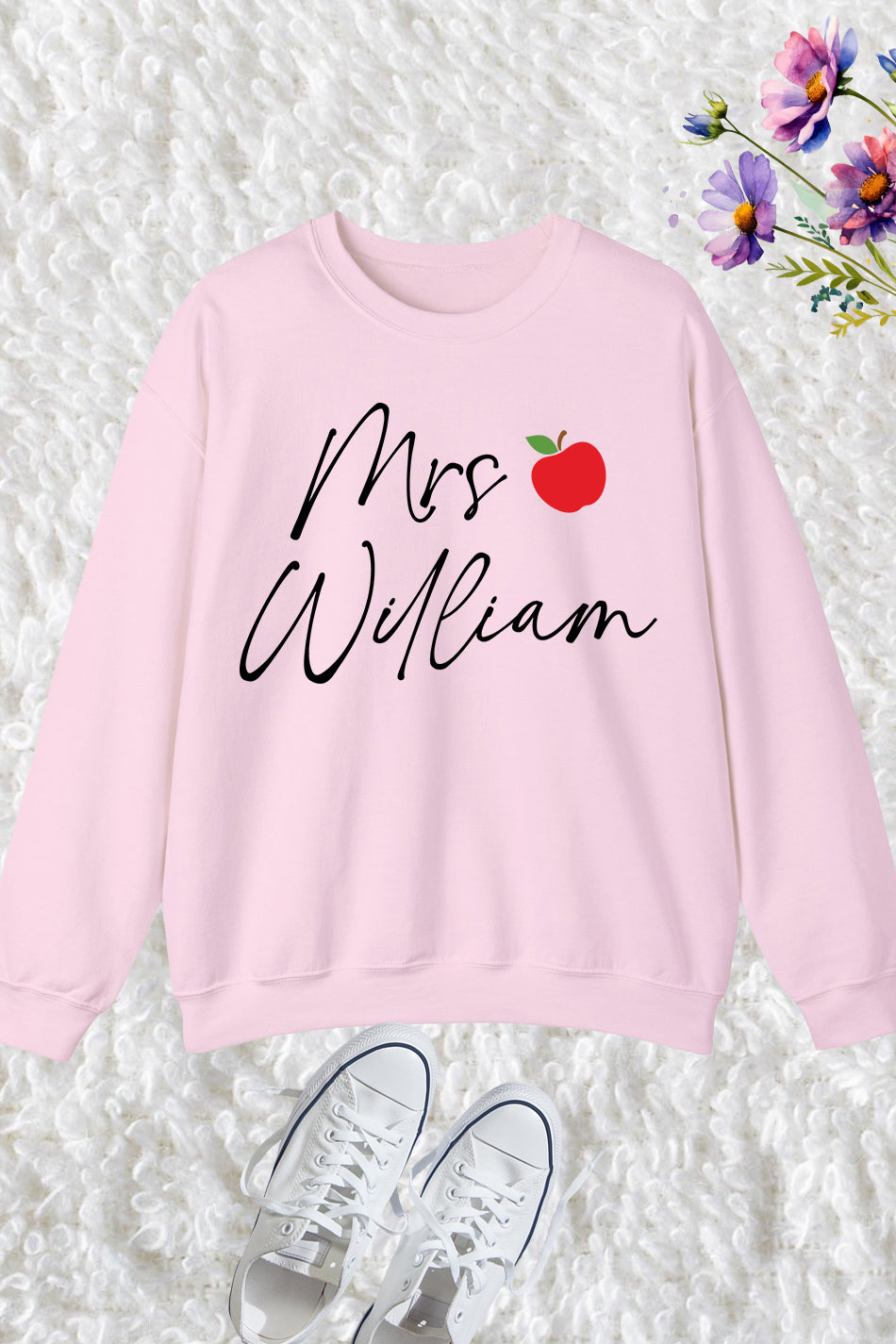 Personalised Teacher Apple name Sweatshirt