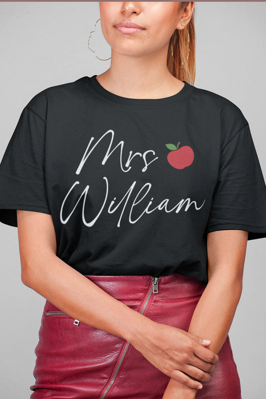 Personalised Teacher Apple name Shirt