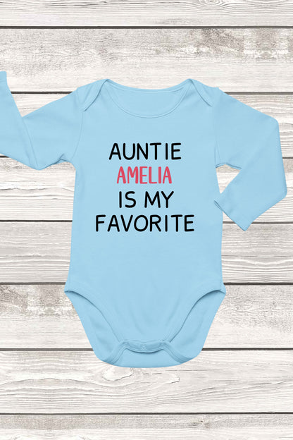 Personalized Auntie is My Favorite Baby Bodysuit