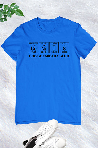 Genius Personalized Chemistry Club Name T Shirt