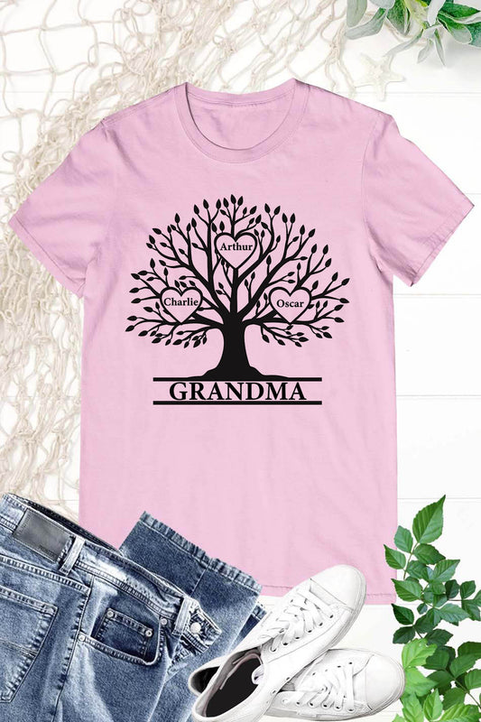 Personalized Grandma T Shirt With Chid Name