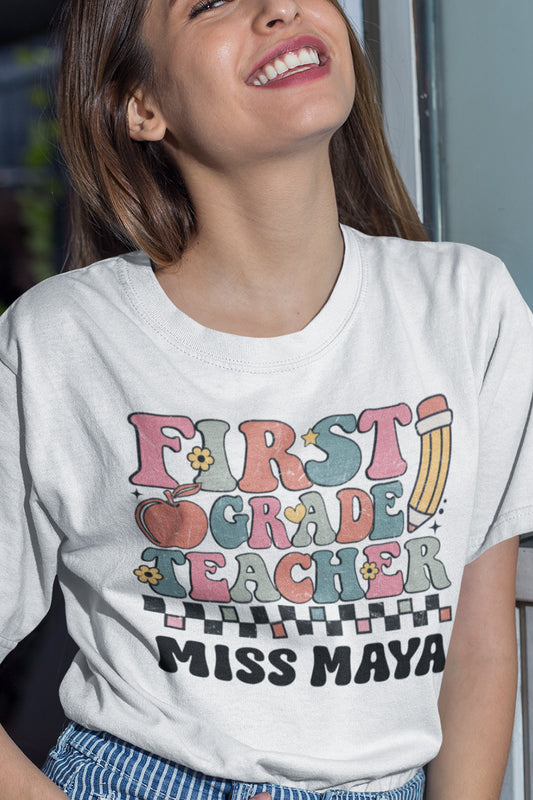 Custom First Grade Teacher T Shirt