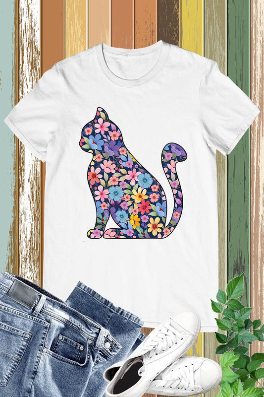 Floral Cat Kitten Shirt