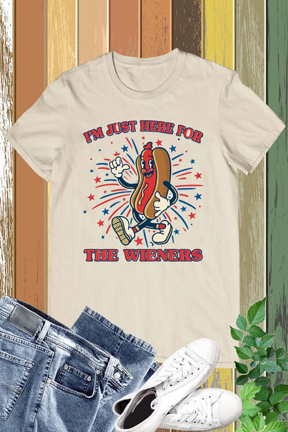 Funny 4th Of July Im Just Here For The Wieners Shirt