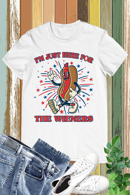 Funny 4th Of July Im Just Here For The Wieners Shirt