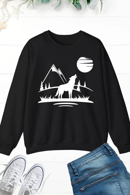 Wolf and moon Sweatshirt