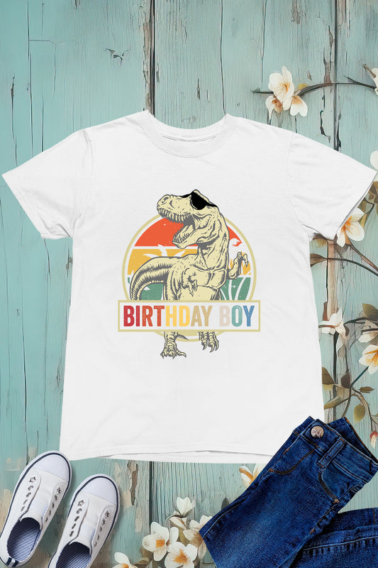 Birthday Boy Dinosaur Kids T Shirt