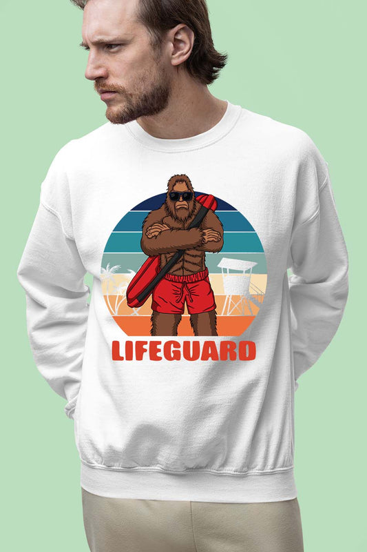 Bigfoot Lifeguard on the Beach Sweatshirt