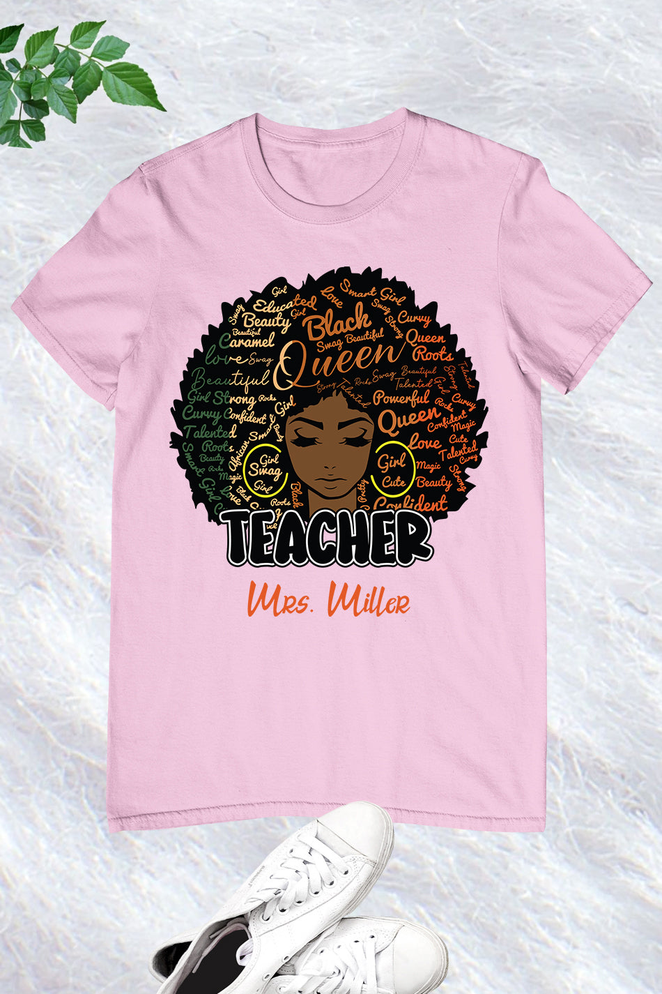 Custom  Afro Teacher T Shirt