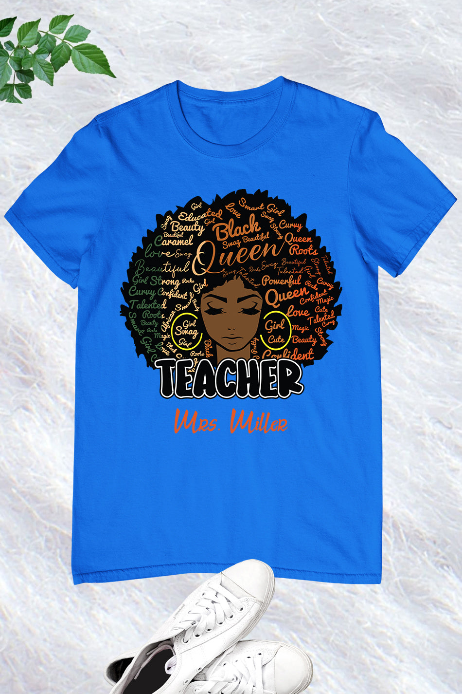 Custom  Afro Teacher T Shirt