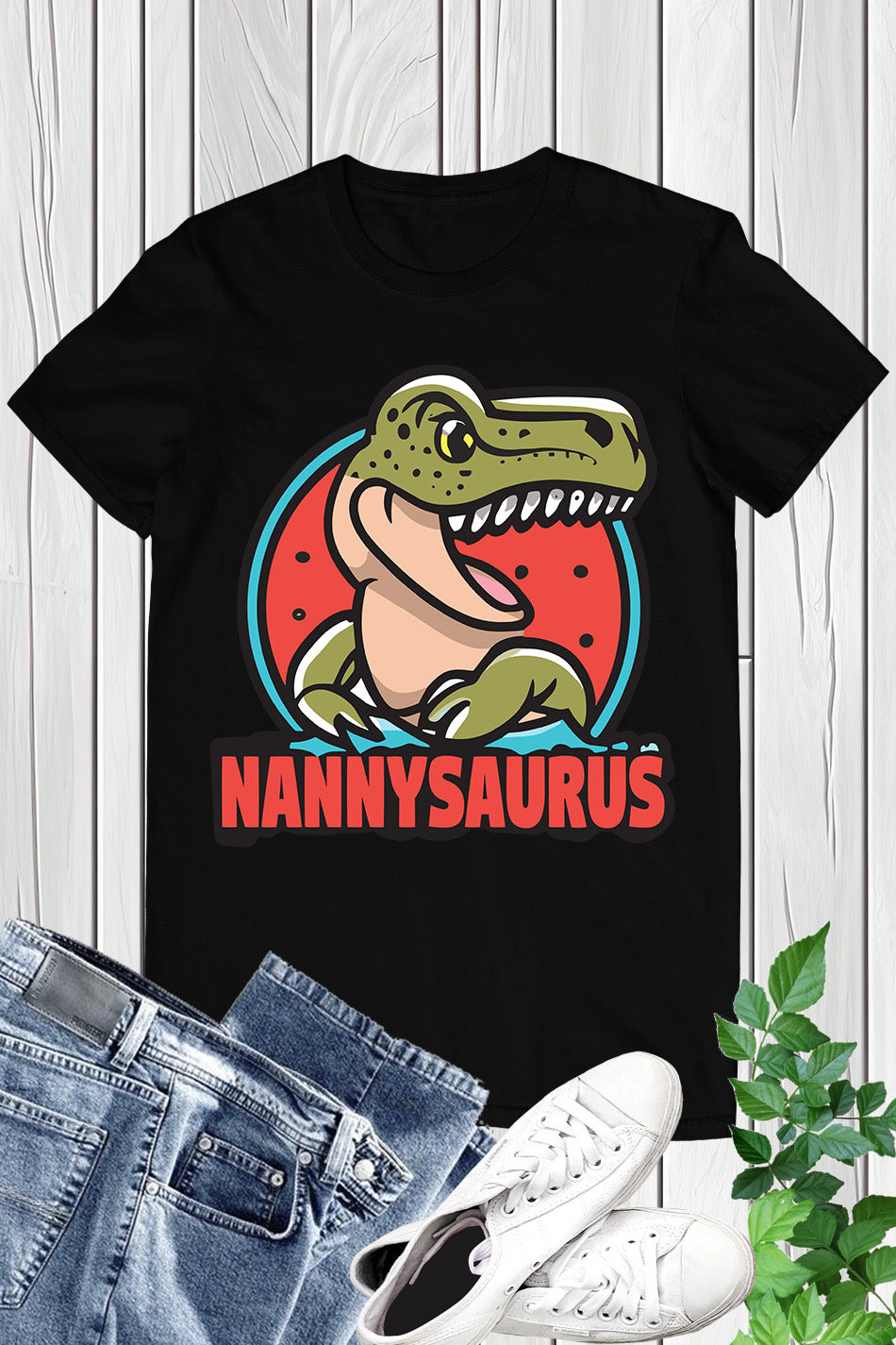 Nannysaurus T-Rex Dinosaur Nanny Saurus Family T-Shirt
