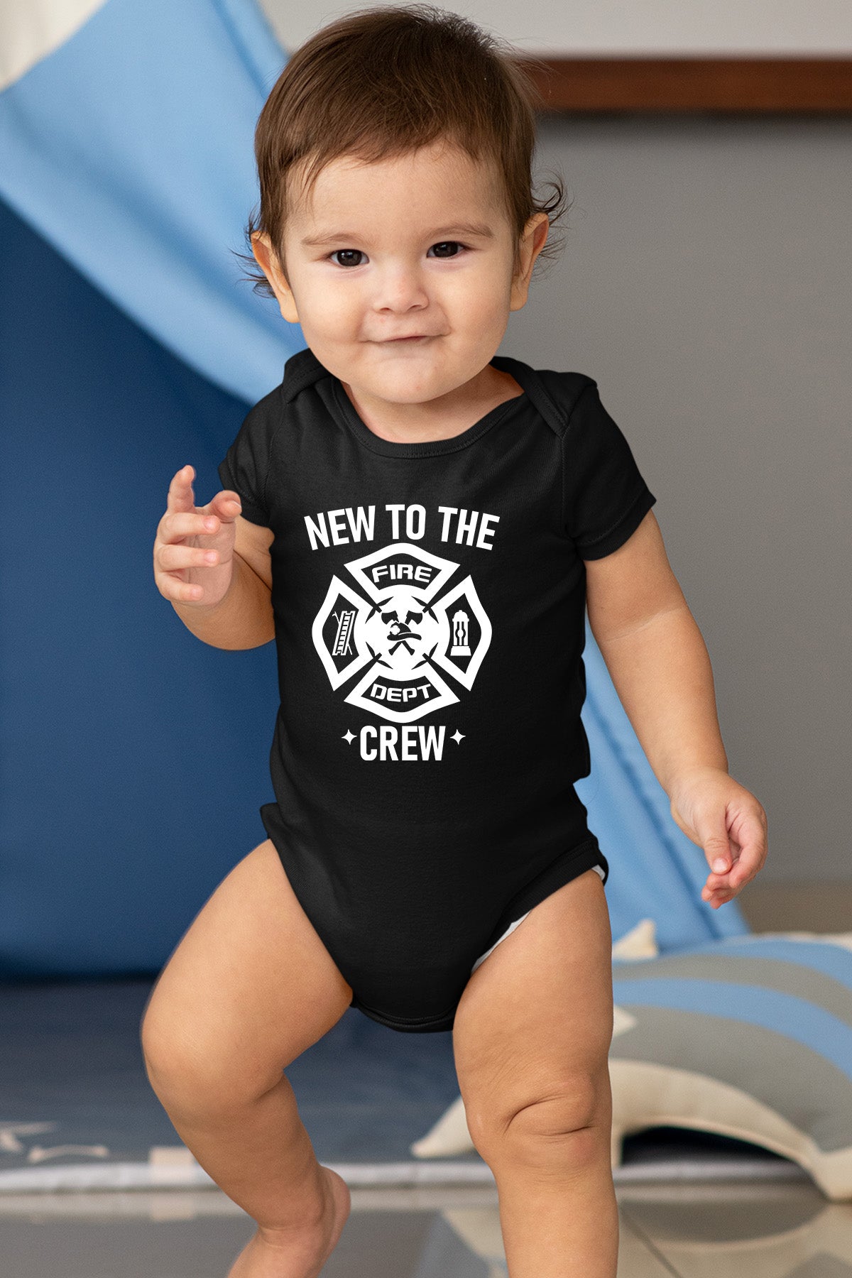 New to The Crew Fire Fighter Baby Bodysuit