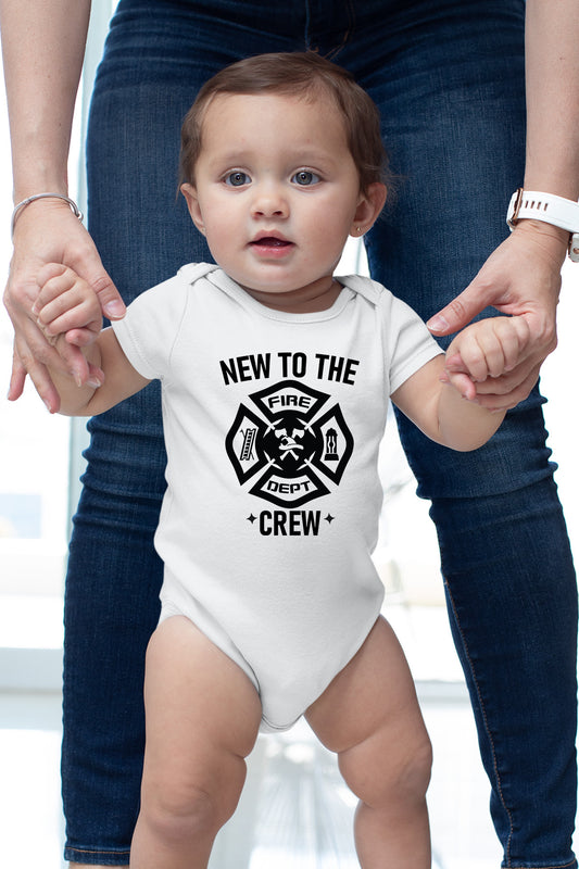 New to The Crew Fire Fighter Baby Bodysuit