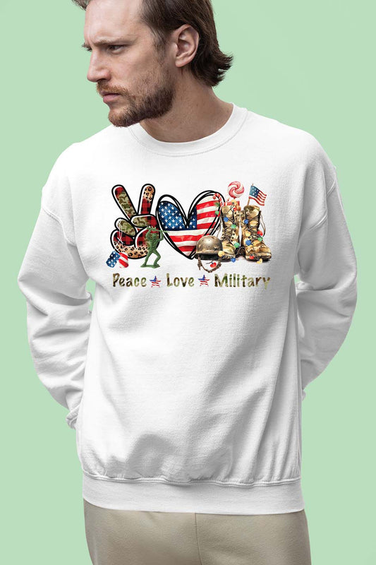 Peace Love Military Sweatshirt