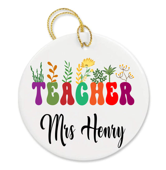 Personalized Plant Lover Teacher Appreciation Gift Custom Thank You Ornament