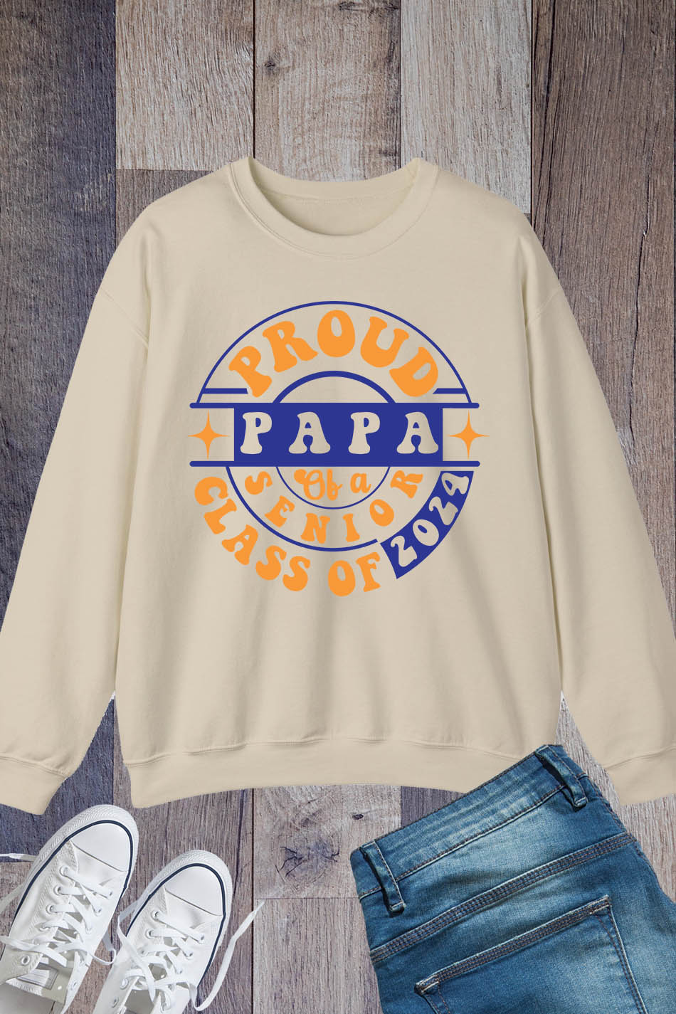 Papa 2024 Senior Funny Graduation Sweatshirt