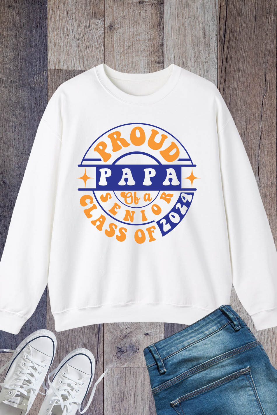 Papa 2024 Senior Funny Graduation Sweatshirt