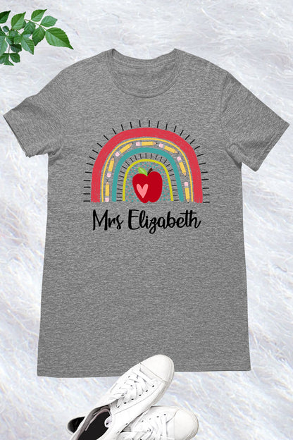 Personalize Rainbow Teacher Shirt