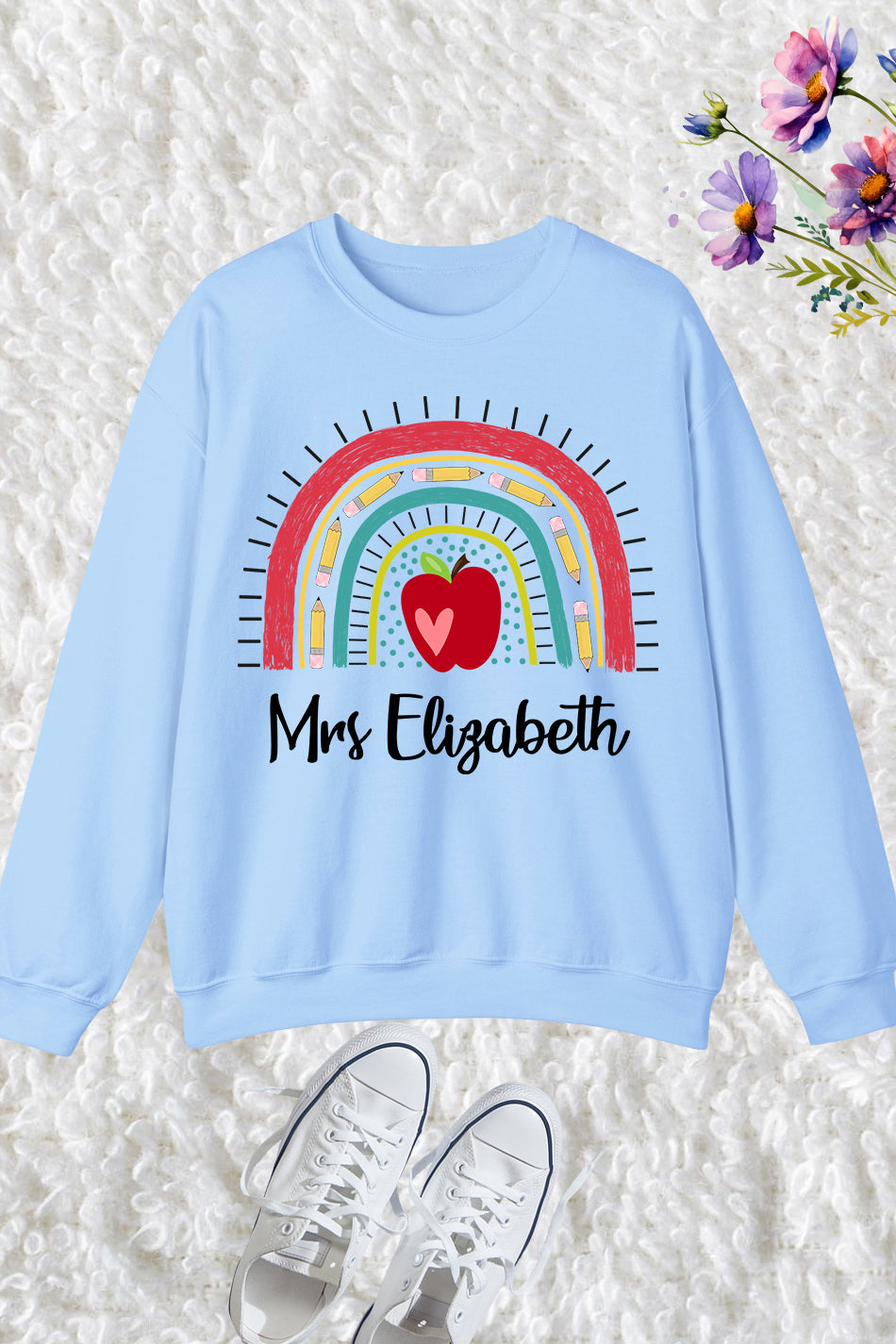 Personalize Rainbow Teacher Sweatshirt