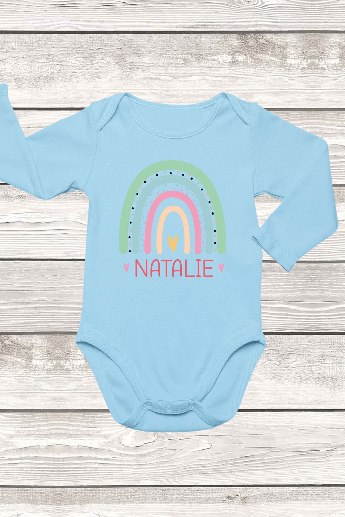 Personalized Name Rainbow Baby Bodysuit