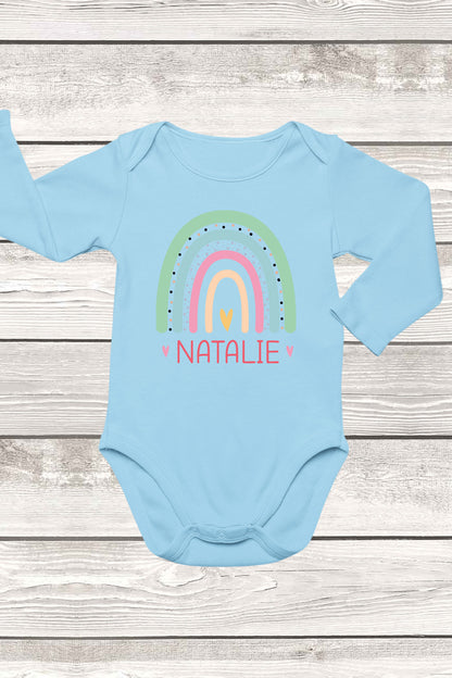 Personalized Name Rainbow Baby Bodysuit