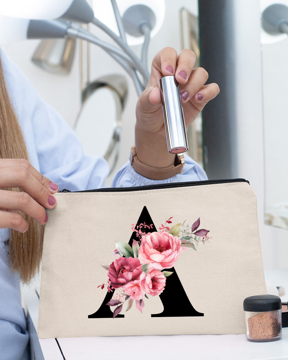 Personalized Alphabet Letter Makeup Bag