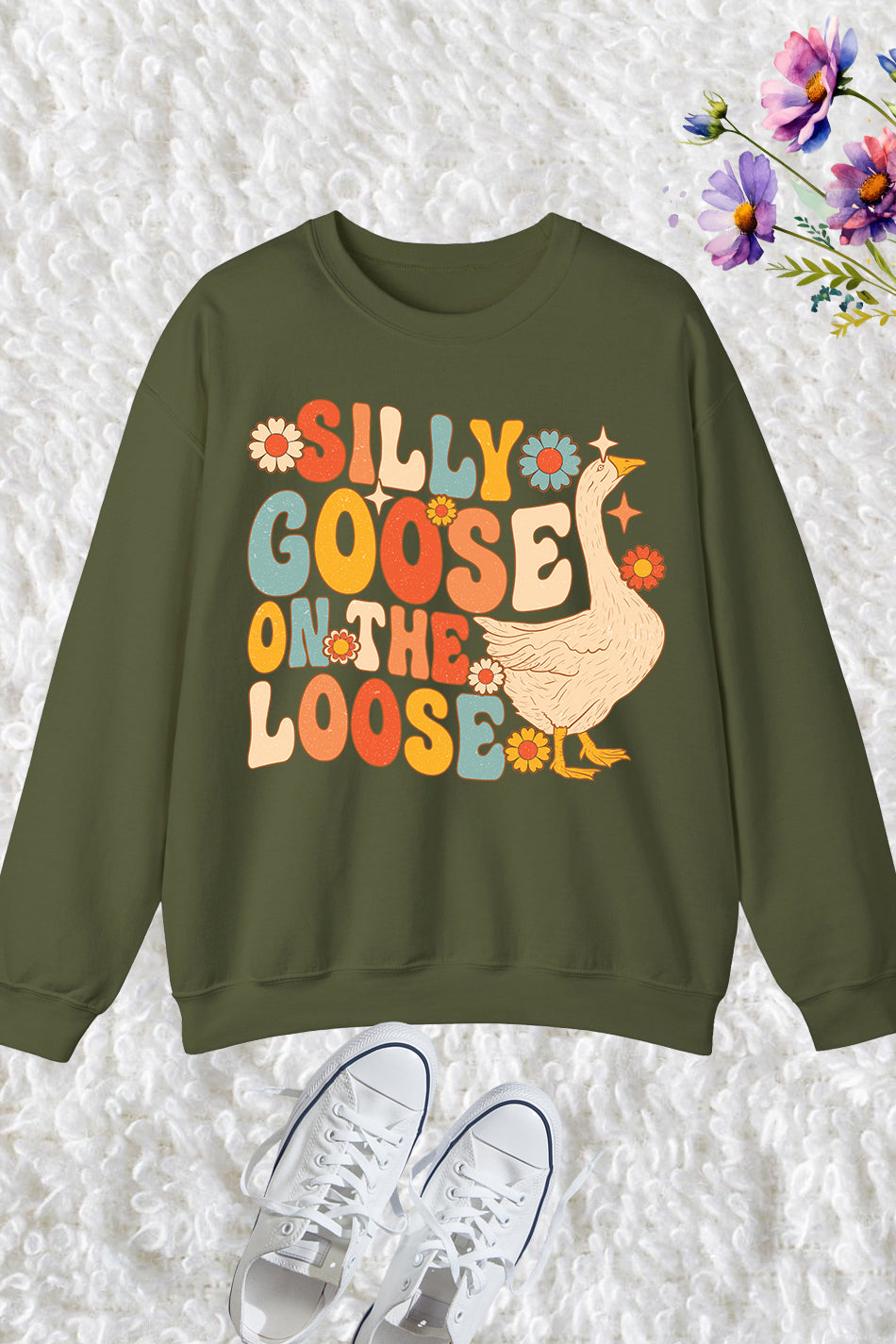 Silly Goose on the Loose Groovy Canada goose Sweatshirt