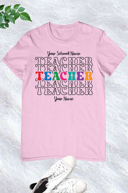 Personalised Teacher Shirt With School Name