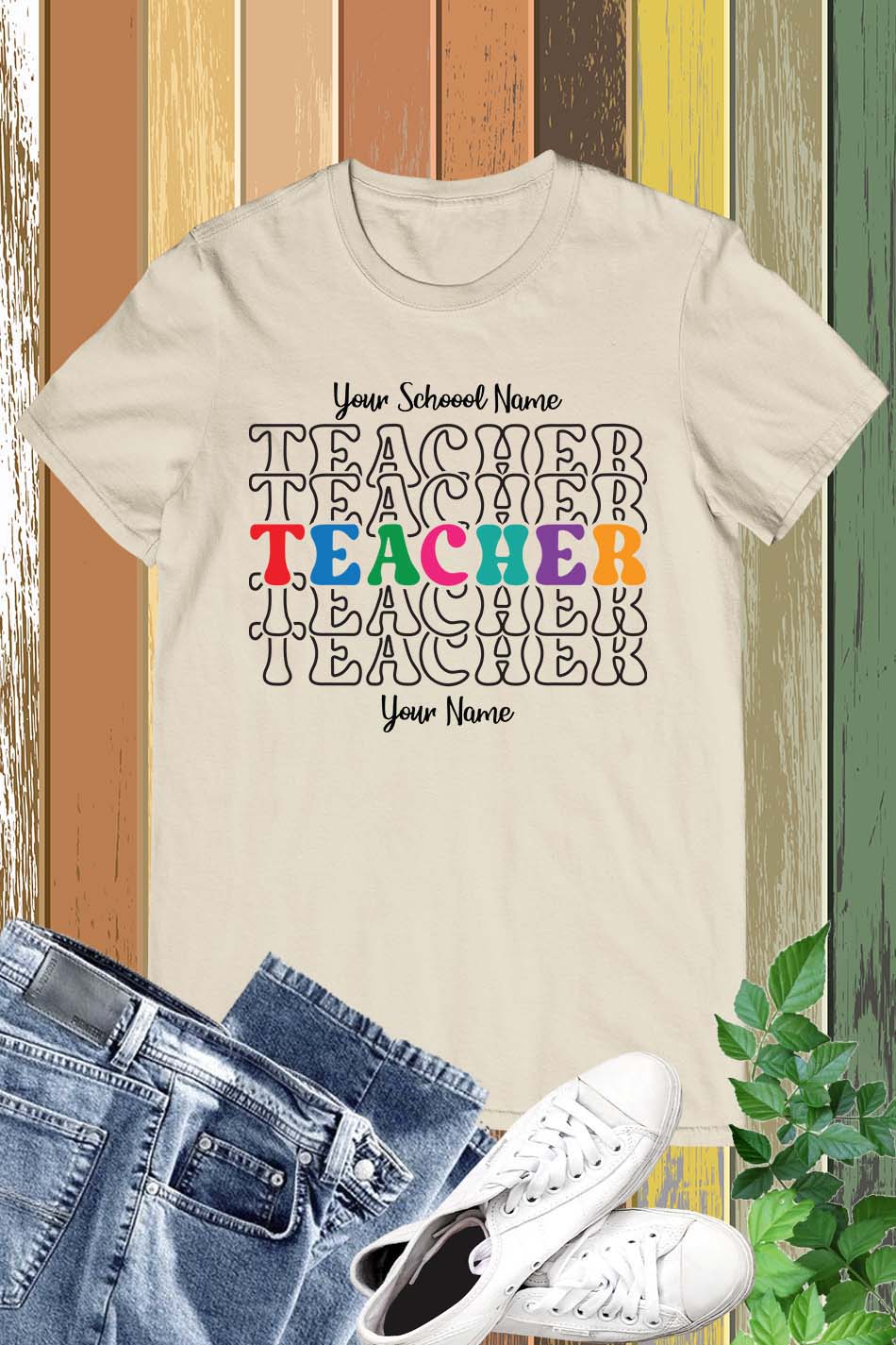 Personalised Teacher Shirt With School Name