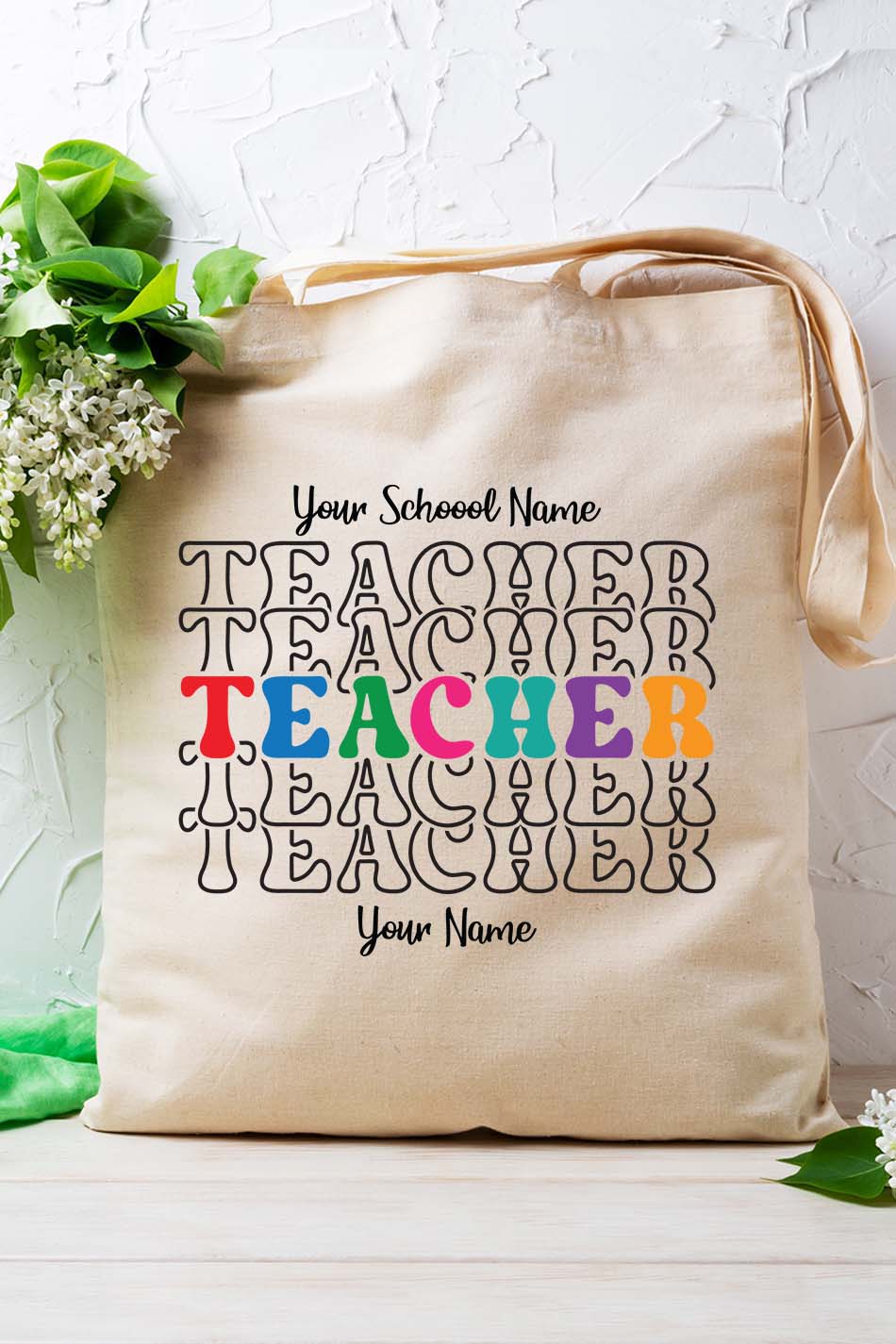 Custom Teacher Bag With Teacher and School Name