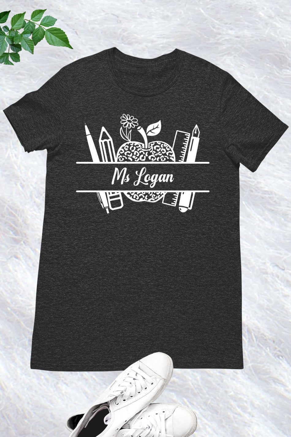 Personalized Name Teacher Shirt Crayon