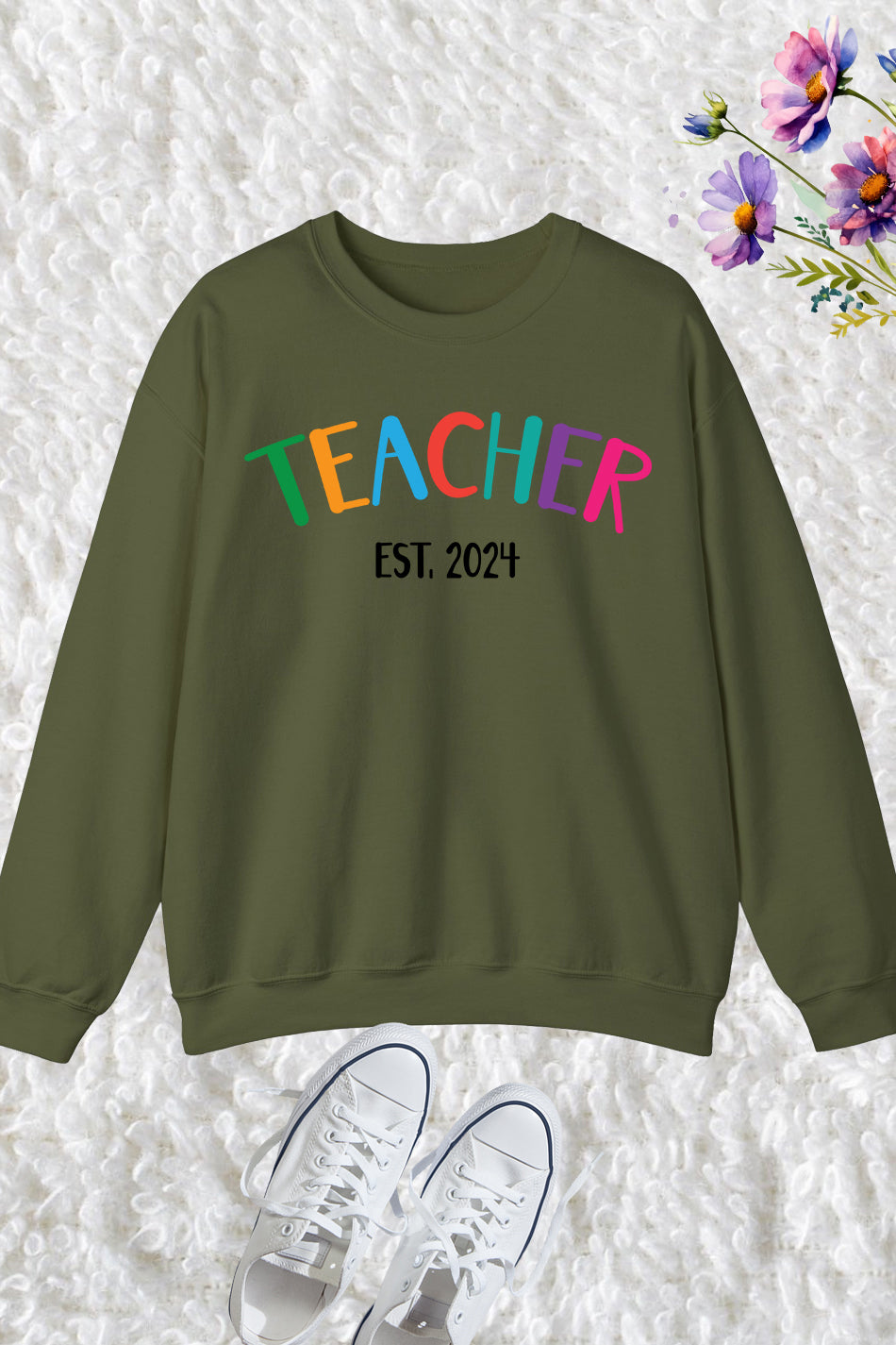 Teacher Est 2024 Sweatshirt New Teacher Gift