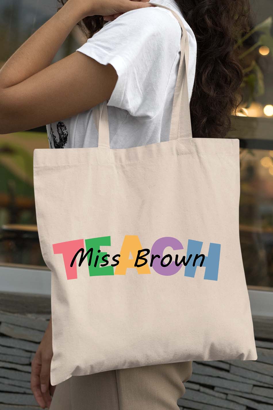 Personalized Teach Tote Bag