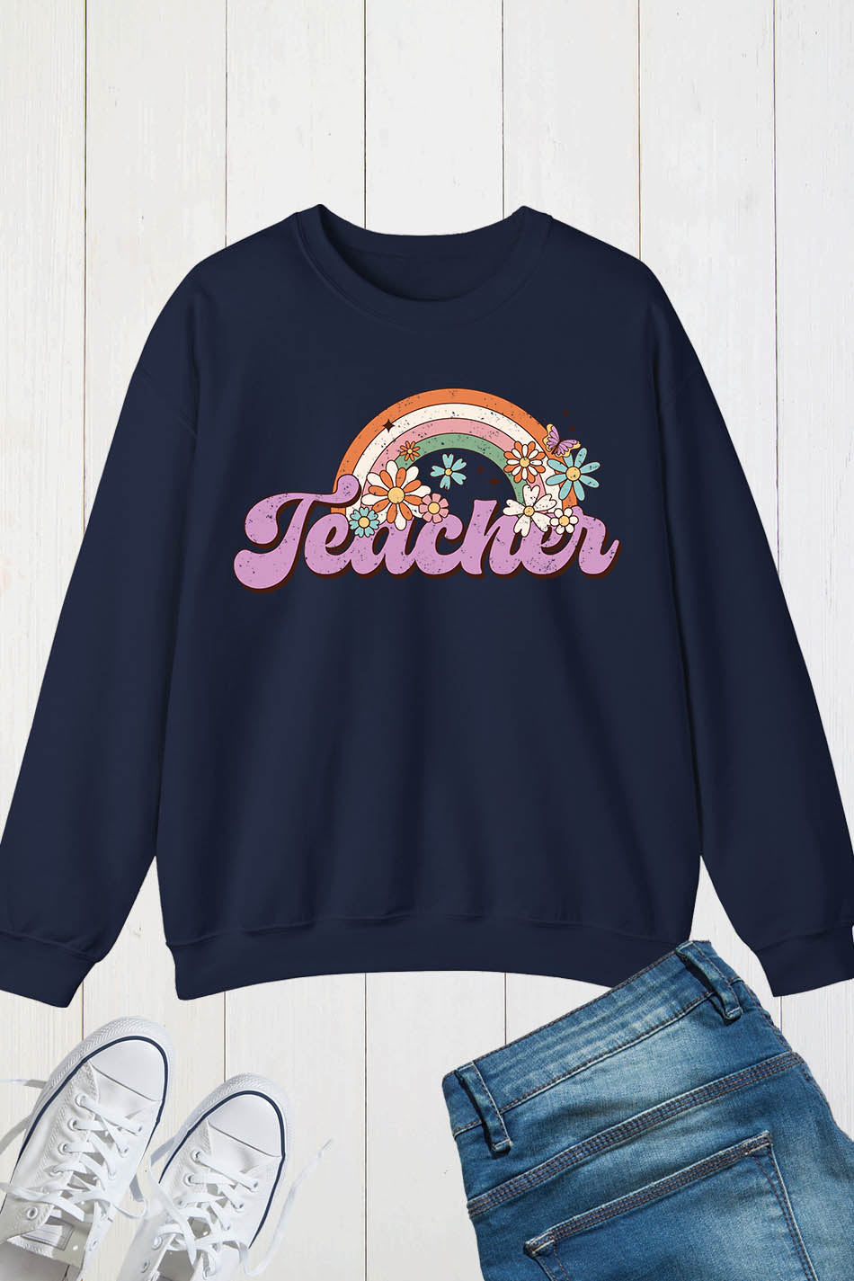 Rainbow Teacher Life Sweatshirt