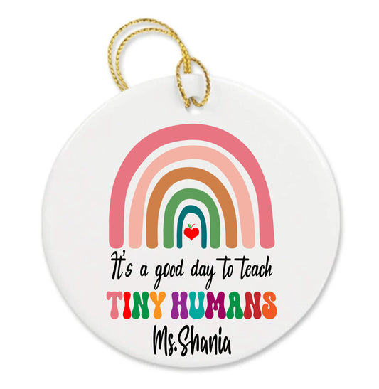 Personalized Teacher Appreciation Tiny Humans Custom Thank You Gifts Ornament