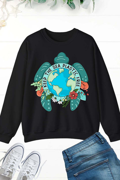 Keep The Sea plastic Free Earth Day Sweatshirt