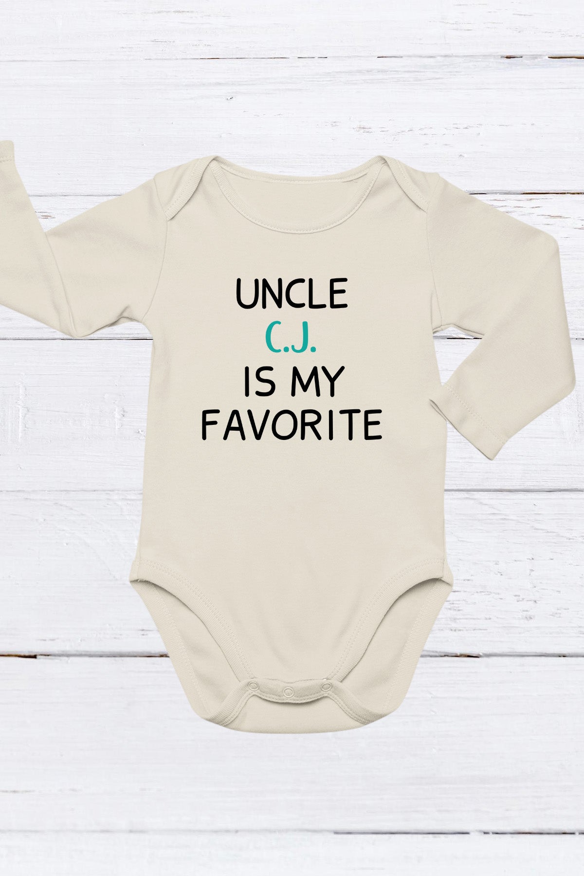 Custom Name Uncle is My Favorite Baby Bodysuit