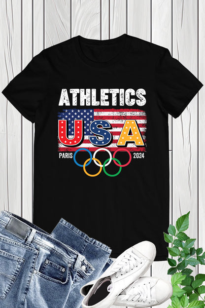 USA Athletics Supporter Olympics Paris 2024 T Shirt