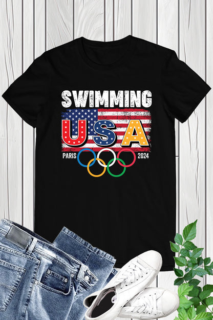 USA Swimming Supporter Olympics Paris 2024 T Shirt