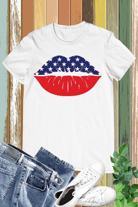 4th Of July Lips Celebration T Shirt