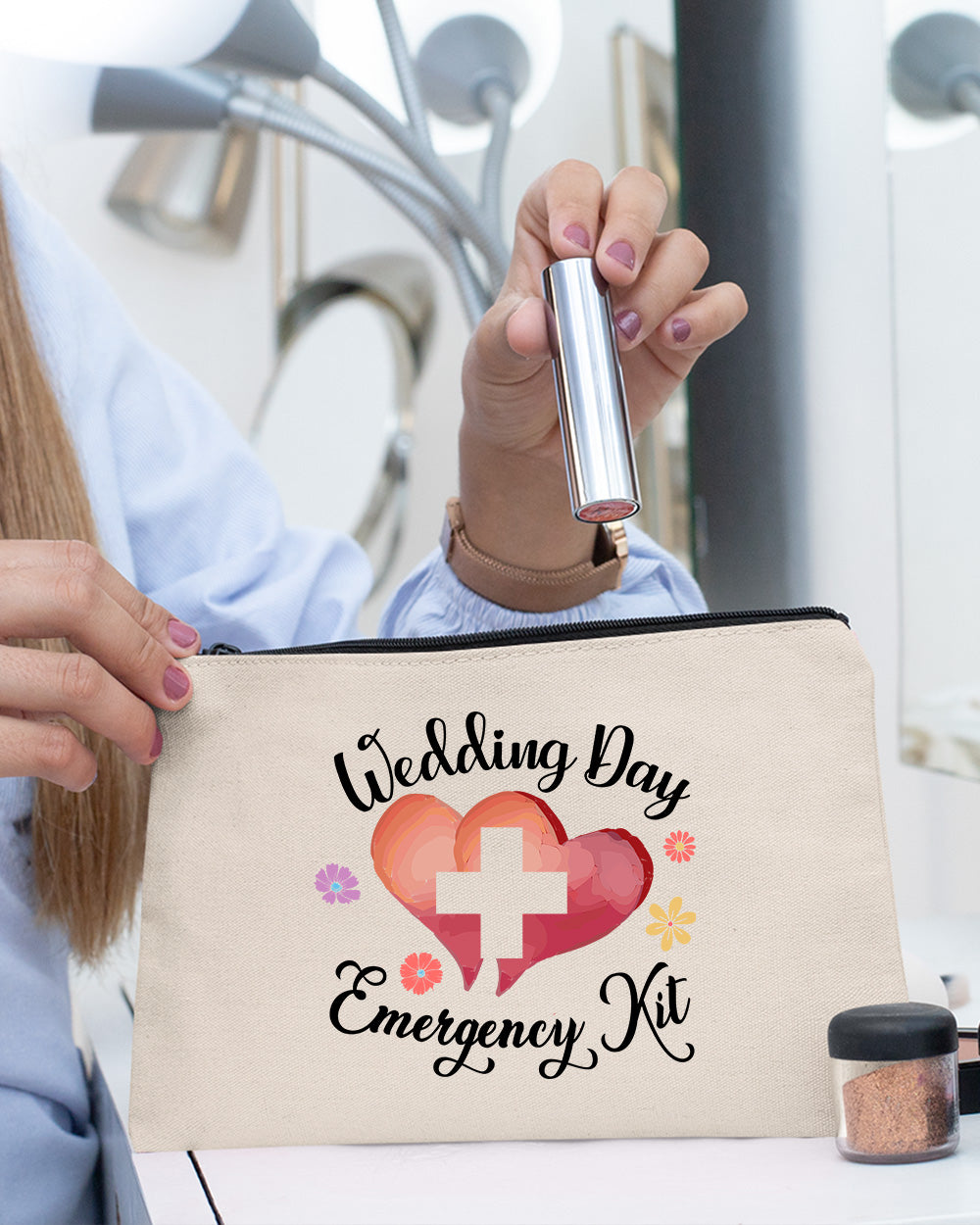 Wedding Day Emergency Kit Makeup Bag for Bride