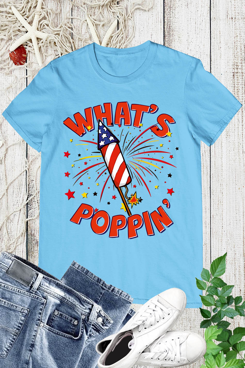  Funny 4th Of July What's Poppin Fireworks Rocket Shirt