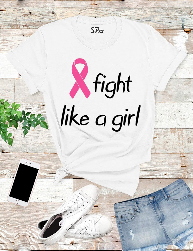 Fight-Like-A-girl-Breast-Cancer-T-Shirt-White