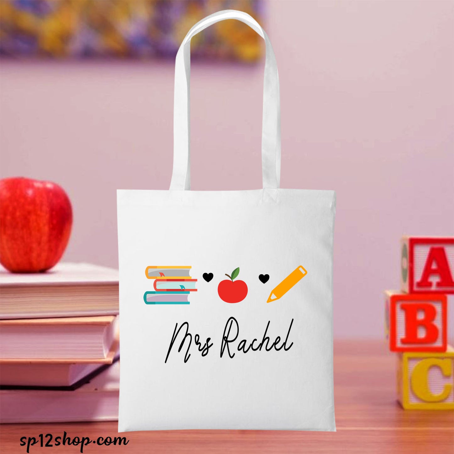Books Lover Teacher Appreciation Custom Thank You Gift Tote Bag