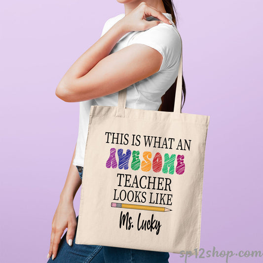 Awesome Teacher Appreciation Custom Thank You Gift Tote Bags