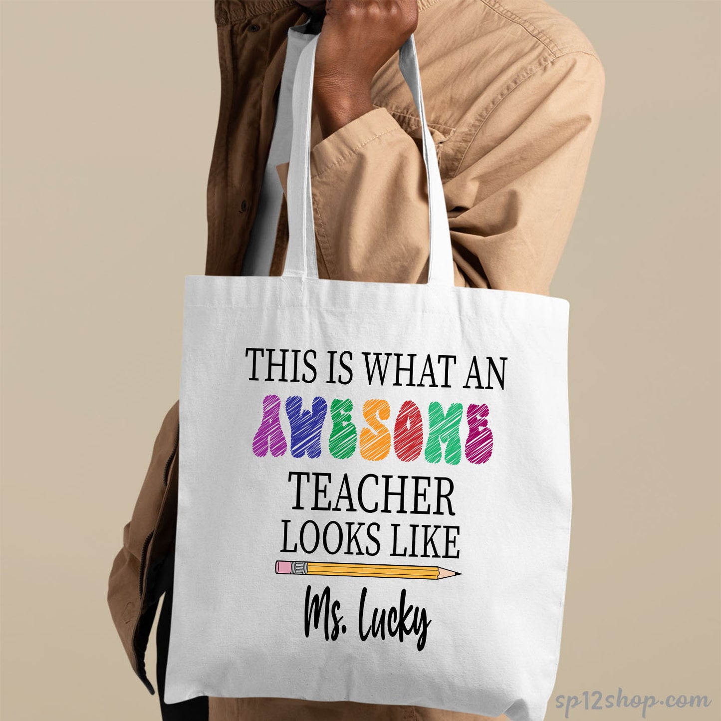 Awesome Teacher Appreciation Custom Thank You Gift Tote Bags
