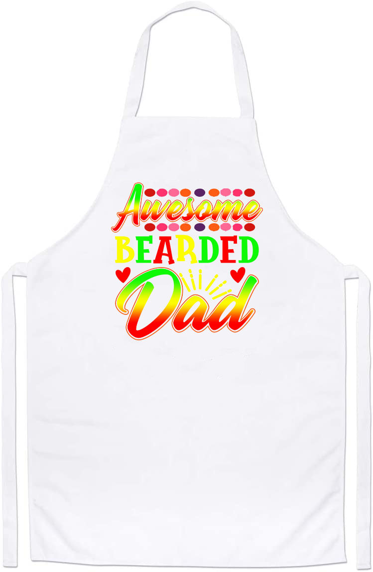 Awesome Bearded Dad Funny Fathers Day Comfort Color Custom Daddy Apron